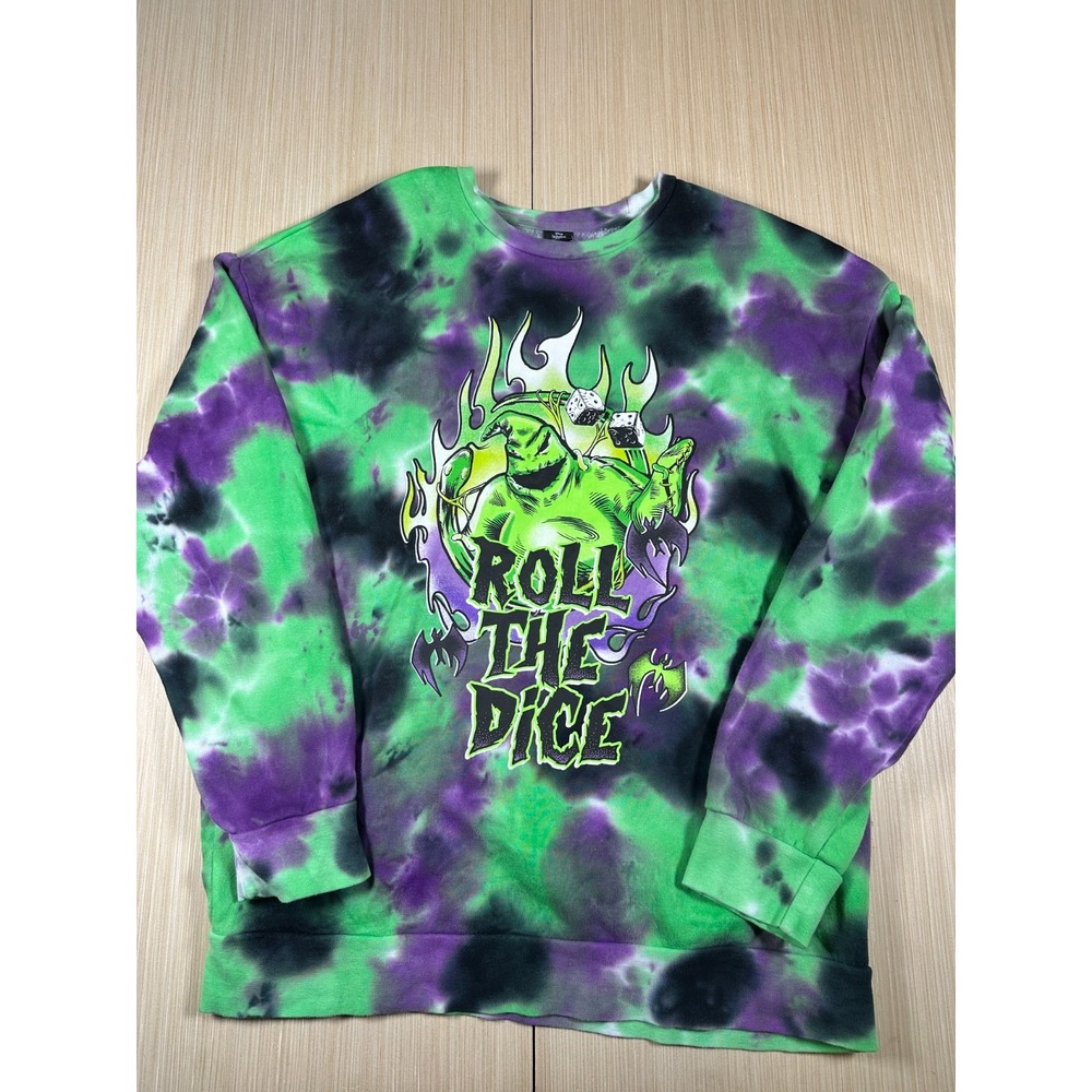 Disney The Nightmare Before Christmas Sweatshirt Mens M Multicolor Roll The Dice - Picture 1 of 5